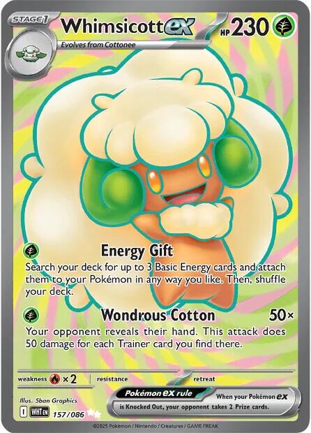 Whimsicott ex #157 Pokemon White Flare