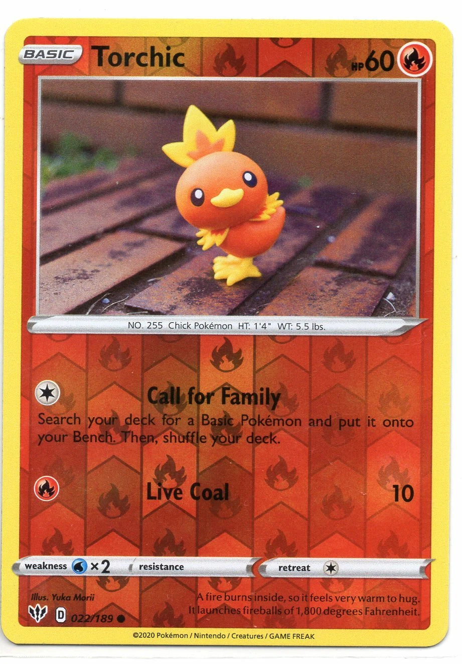 Torchic [Reverse Holo] #22 Pokemon Darkness Ablaze Yuka Morii (Lightly Played Condition)