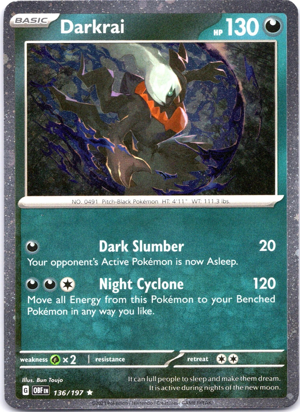 Darkrai [Cosmos Holo] #136 Pokemon Obsidian Flames