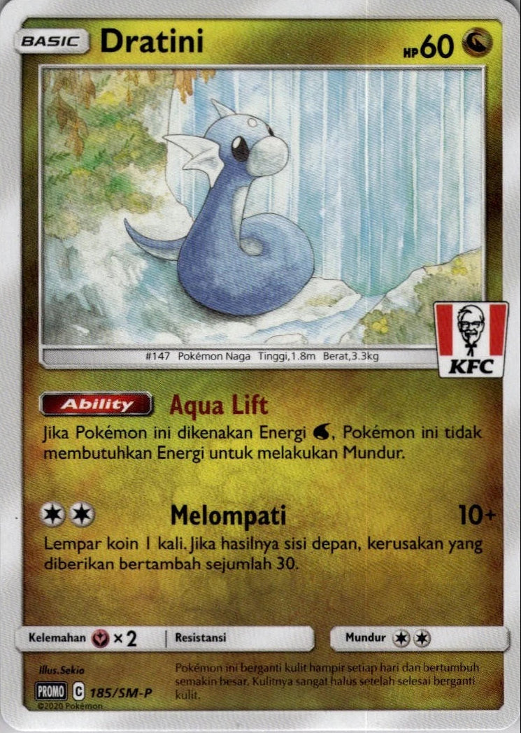 Dratini 185/SM-P | Pokemon KFC Stamped Promo Indonesian