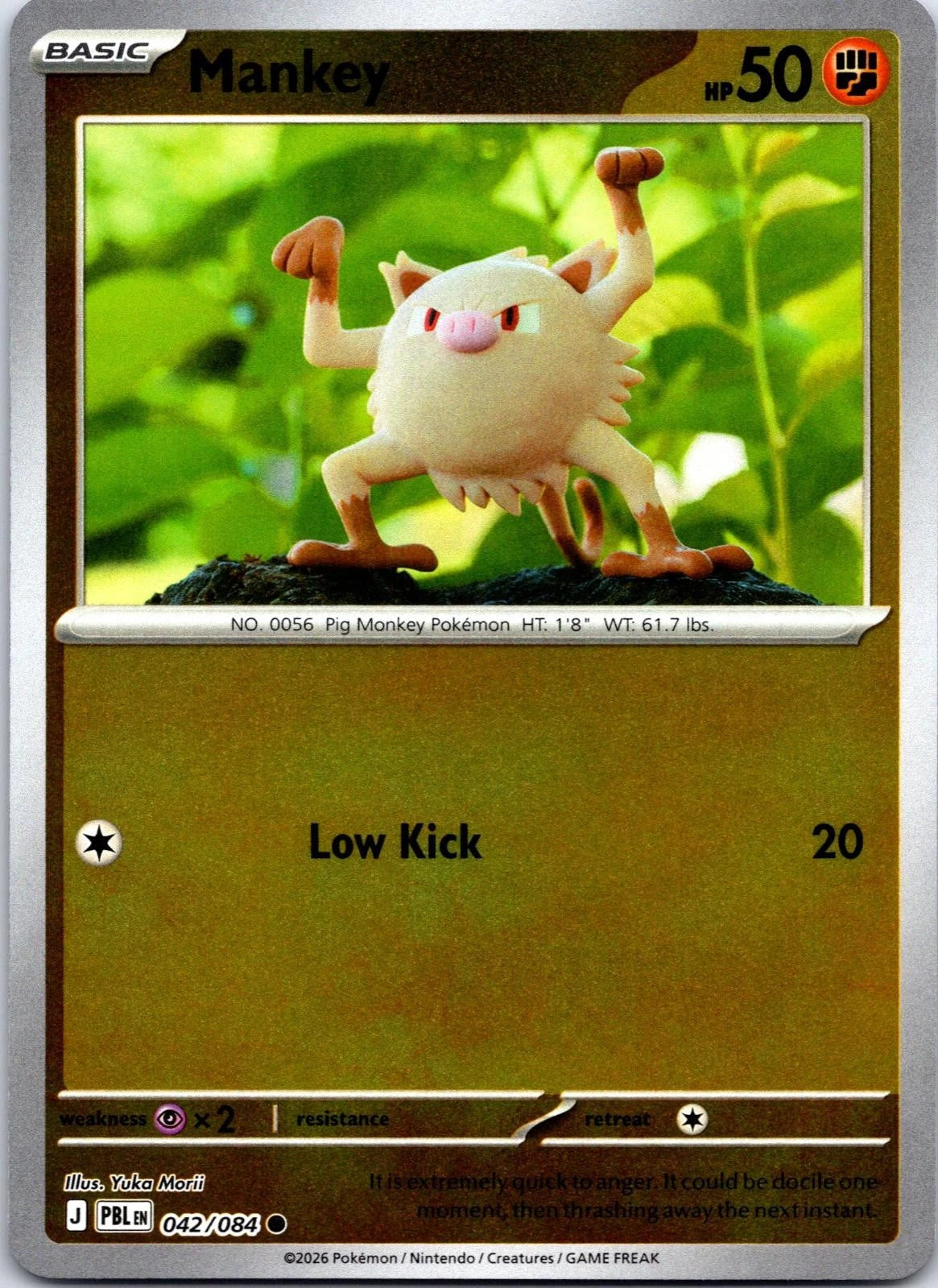 Mankey [Reverse Holo] #42 Pokemon Pitch Black