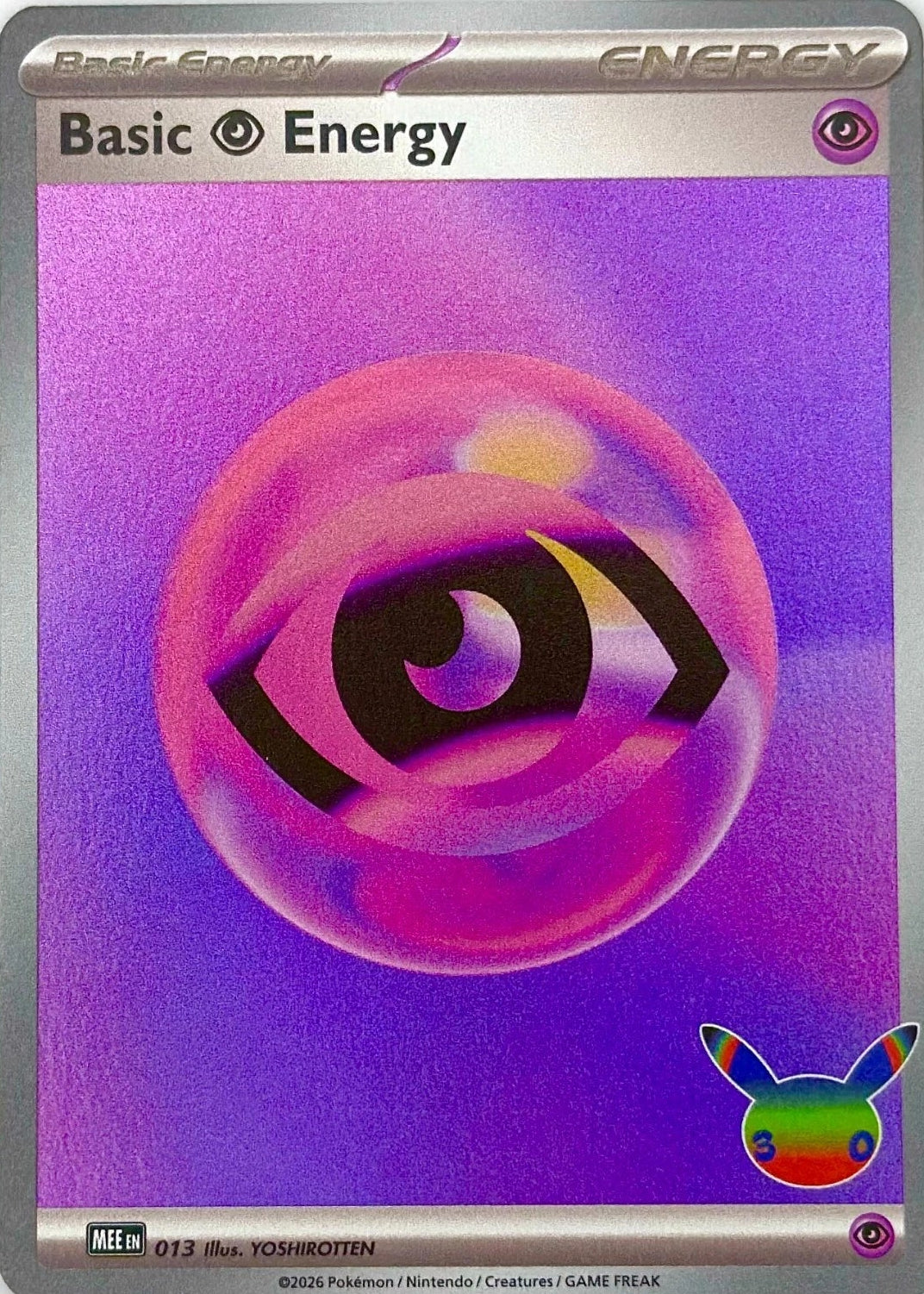 Psychic Energy Reverse Holo Pokemon Celebration 30th Anniversary TCG Card