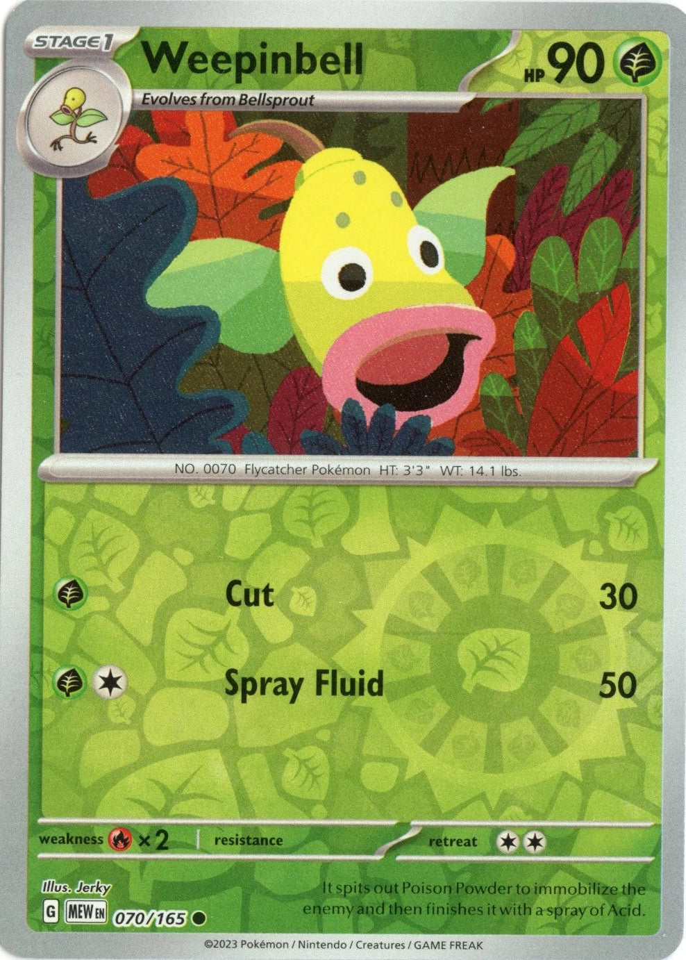 Weepinbell [Reverse Holo] #70 Pokemon Scarlet & Violet 151