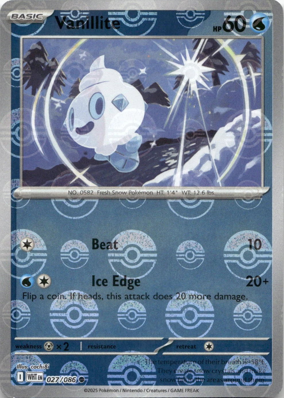 Vanillite [Poke Ball] #27 Pokemon White Flare
