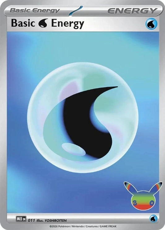 Basic Water Energy (30th Celebration) 011 Holo Pokemon