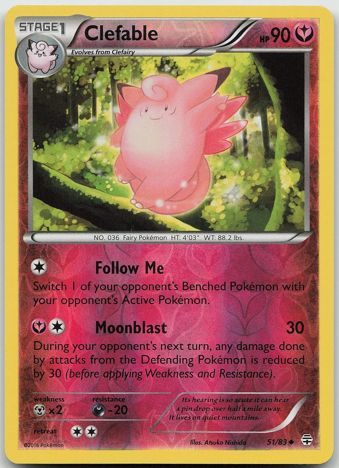 Clefable [Reverse Holo] #51 Pokemon Generations DAMAGED