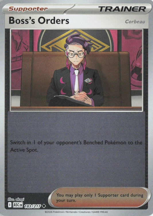 Boss's Orders: Corbeau [Reverse Holo] #183 Pokemon Ascended Heroes