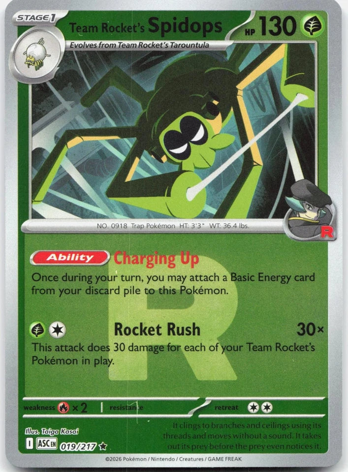 Team Rocket's Spidops [Reverse Holo] #19 Pokemon Ascended Heroes