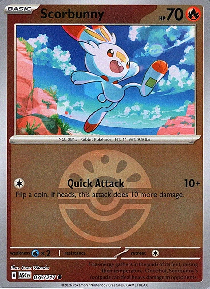 Scorbunny [Ball] #36 Pokemon Ascended Heroes