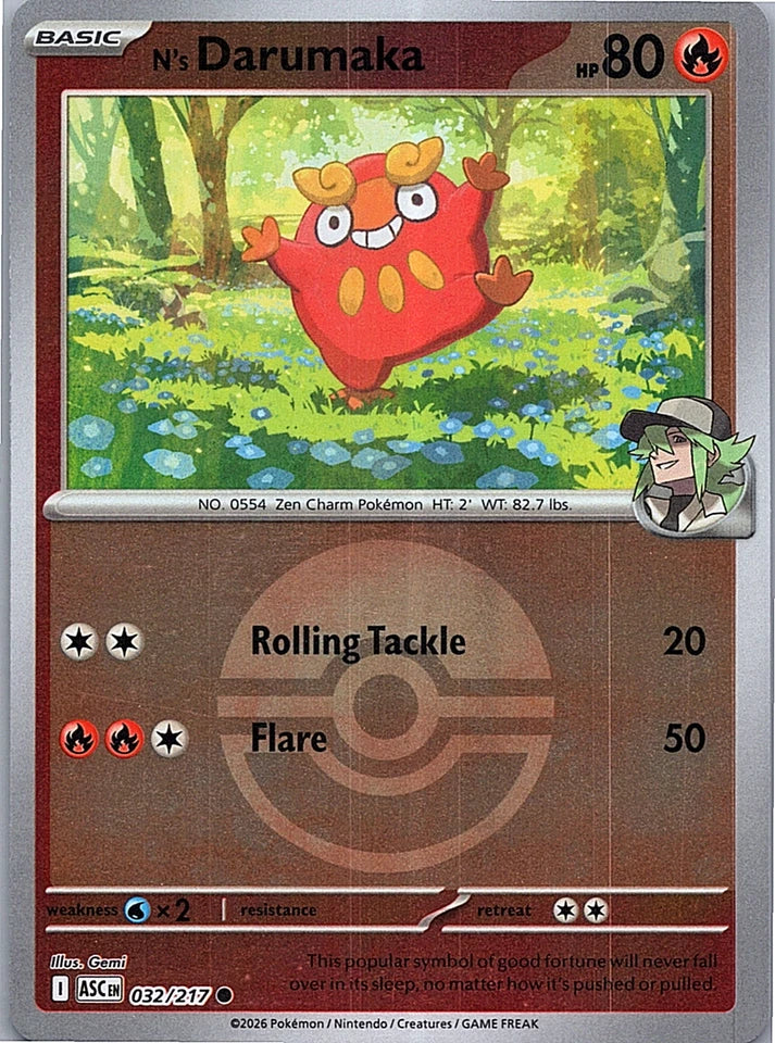 N's Darumaka [Ball] #32 Pokemon Ascended Heroes