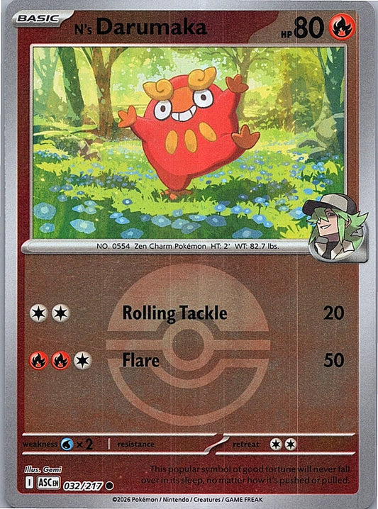 N's Darumaka [Ball] #32 Pokemon Ascended Heroes